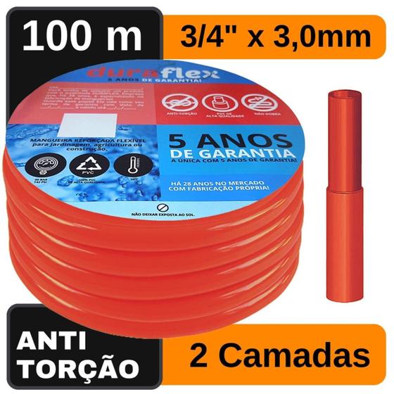 Imagem de Mangueira de Alta Pressão 3/4" x 3,00mm Antitorção 100 M - DuraFlex