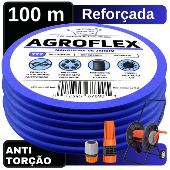 Imagem de Mangueira de Casa AgroFlex 100Mts + Carrinho Tramontina