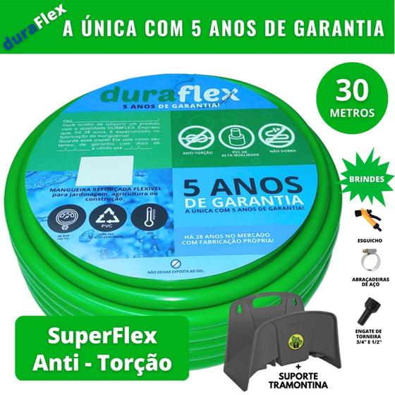 Imagem de Mangueira de Casa Siliconada Verde 30M + Suporte DuraFlex