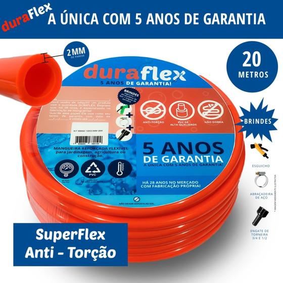 Mangueira De Jardim 20m Com Esguicho Reforçada Duraflex Menor preço em Mangueira De Jardim 20m Com Esguicho Reforçada Duraflex