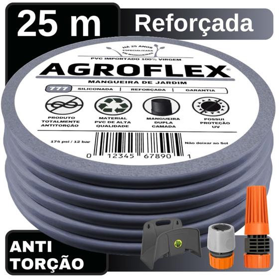 Imagem de Mangueira de Jardim AgroFlex 25Mt c/ Suporte Tramontina