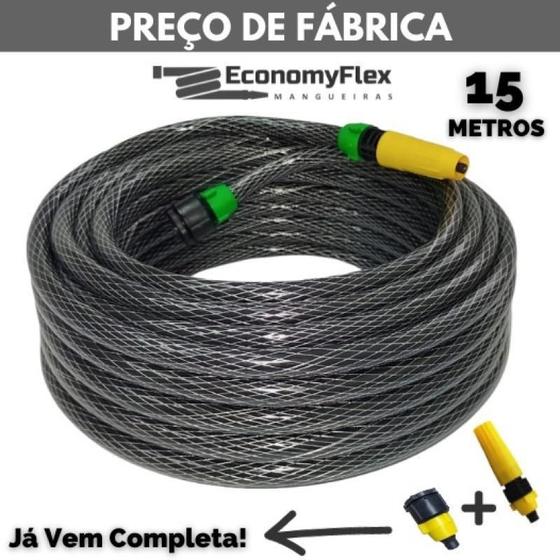 Imagem de Mangueira De Jardim Básica Cinza 15M Economyflex