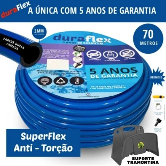 Imagem de Mangueira de Jardim/Casa Flexível Reforçada 70mts + Suporte