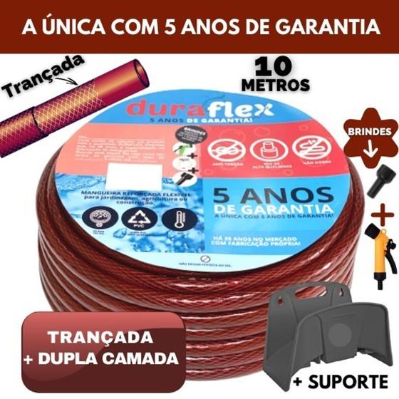 Imagem de Mangueira de Jardim com Trama SuperResistente 10mts +Suporte