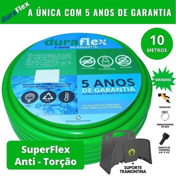 Imagem de Mangueira de Jardim DuraFlex Verde 10m - PVC Siliconado