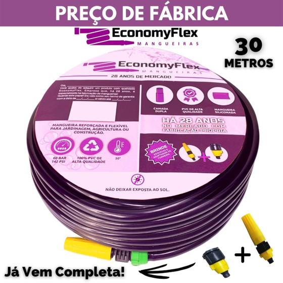 Imagem de Mangueira de Jardim EconomyFlex Roxa Doméstica 30M