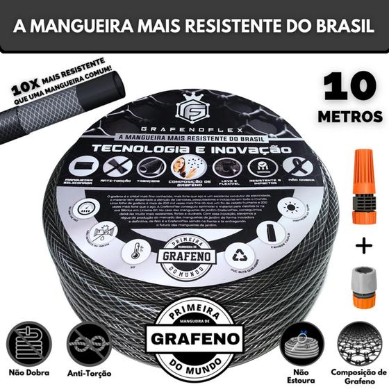 Imagem de Mangueira de Jardim Extremamente Resistente 10Mt - GrafenoFlex Grafitte