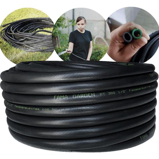 Imagem de Mangueira de Jardim Reforçada PT300 Profissional Resistente 50 Metros 1/2 Polegada