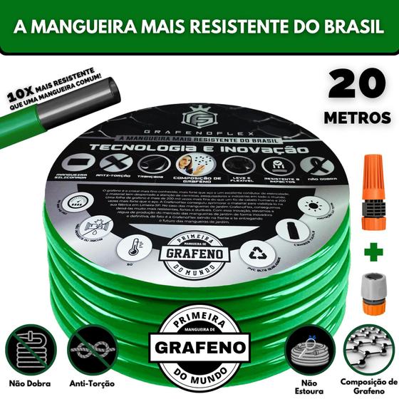 Mangueira de Jardim Siliconada Anti-Torção 20 Metros - GrafenoFlex Verde Menor preço em Mangueira de Jardim Siliconada Anti-Torção 20 Metros - GrafenoFlex Verde
