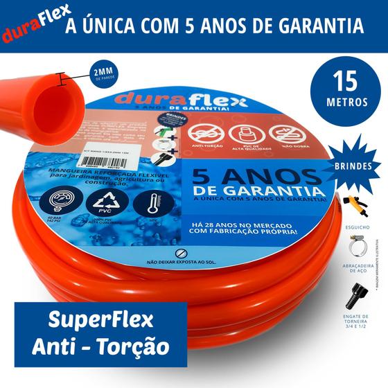 Mangueira de jardim siliconada duraflex anti-torção 15 metros - 5 anos de garantia Menor preço em Mangueira de jardim siliconada duraflex anti-torção 15 metros - 5 anos de garantia