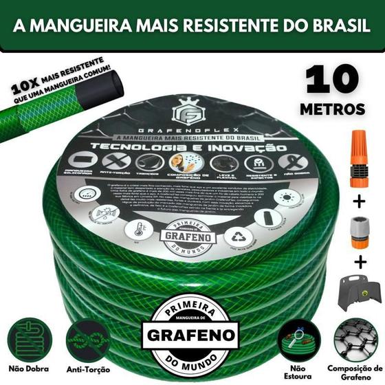 Imagem de Mangueira De Jardim Super Flexível 10 Mt. E Suporte - Gf.