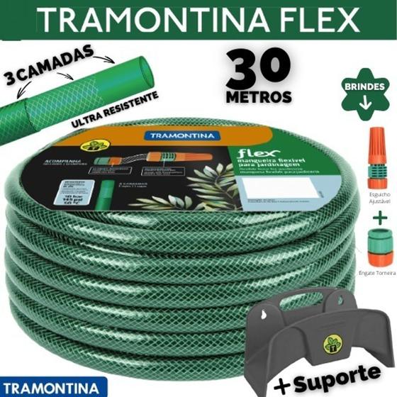 Imagem de Mangueira De Jardim TRAMONTINA Super Flex 30m Com Engates