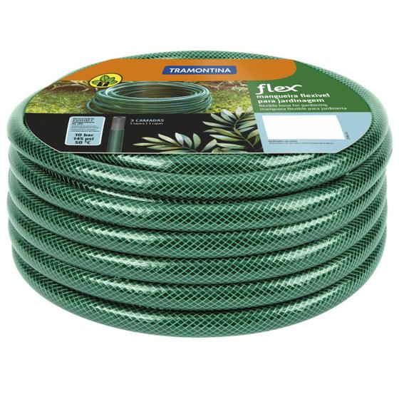 Imagem de Mangueira de Jardim Tramontina Verde Em Pvc 3 Camadas 15m 1/2''