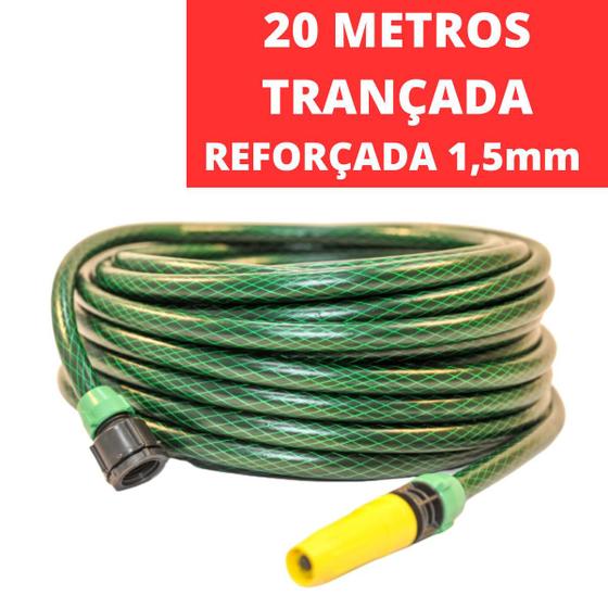Mangueira De Jardim TRANÇADA 20 METROS Resistente Flexível Reforçada Para Quintal Casa Menor preço em Mangueira De Jardim TRANÇADA 20 METROS Resistente Flexível Reforçada Para Quintal Casa