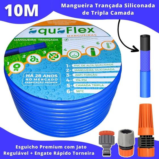 Imagem de Mangueira de Jardim Tripla Camada 10 Mt. AquaFlex