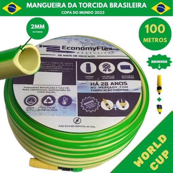 Imagem de Mangueira de Jardim Verde/Amarela 100Mts - Copa do Mundo - DuraFlex