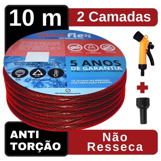 Imagem de Mangueira de Jardim Vermelha Ultra Resistente 10Mt - DuraFlex