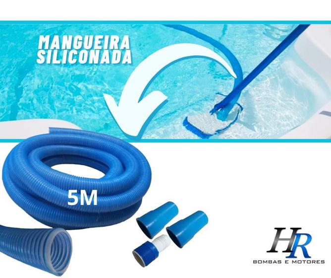 Imagem de Mangueira De Piscina Siliconada (5 metros) Com Ponteiras E Adaptador