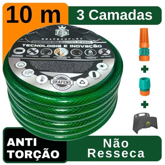 Imagem de Mangueira de Quintal 10 M + Suporte - GrafenoFlex Verde