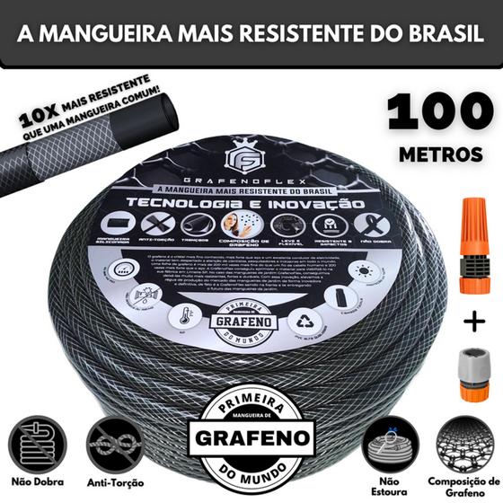 Imagem de Mangueira de Quintal Extremamente Resistente 100 Mt. - GrafenoFlex Grafitte