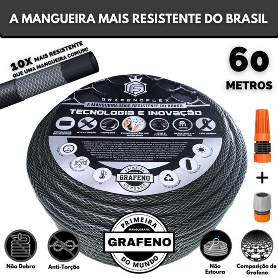 Imagem de Mangueira de Quintal Extremamente Resistente 60 Metros - GrafenoFlex Grafitte