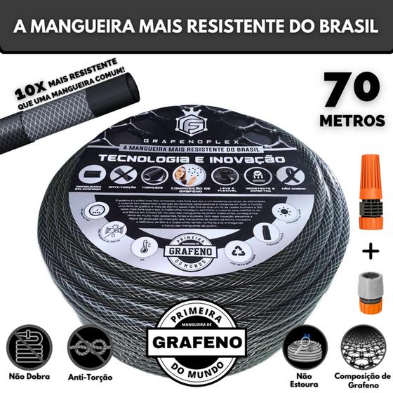 Imagem de Mangueira de Quintal Extremamente Resistente 70Mt. - GrafenoFlex Grafitte