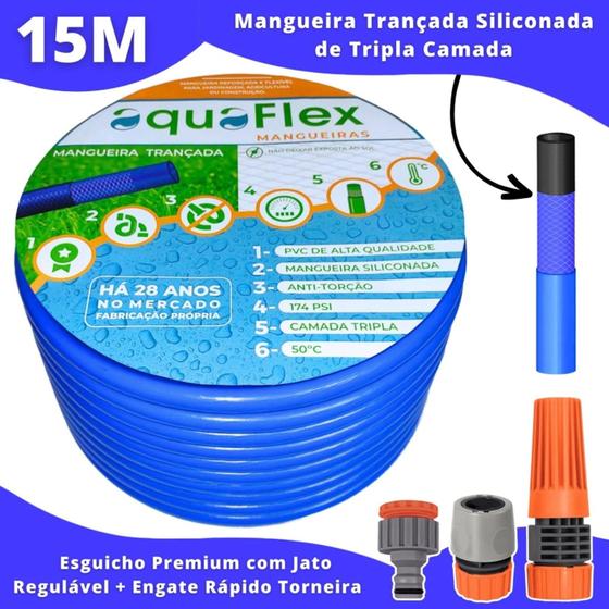 Imagem de Mangueira de Quintal Tripla Camada 15 M AquaFlex