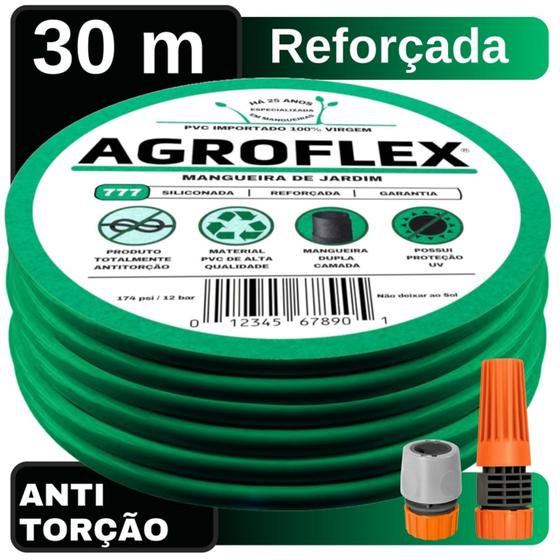 Imagem de Mangueira Doméstica AgroFlex 30Metros e Conj. Tramontina