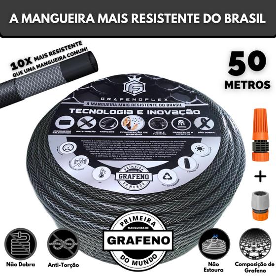 Imagem de Mangueira Doméstica Não Dobra e Não Amassa 50Mts - GrafenoFlex