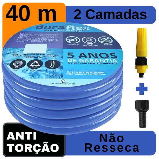 Imagem de Mangueira Doméstica Siliconada Azul 40 Metros DuraFlex
