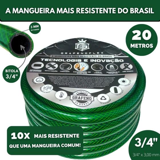 Imagem de Mangueira Doméstica Tripla Camada 3/4" x 3,00 mm 20 M - GrafenoFlex