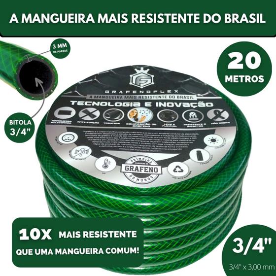 Imagem de Mangueira Doméstica Tripla Camada 3/4" x 3,00 mm 20 Metros - GrafenoFlex