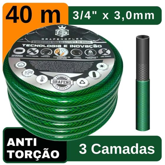 Imagem de Mangueira Doméstica Tripla Camada 3/4" x 3,00 mm 40 Mt - GrafenoFlex