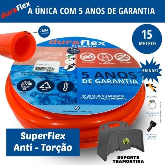 Imagem de Mangueira DuraFlex 15m - PVC Siliconado, Suporte Fixo