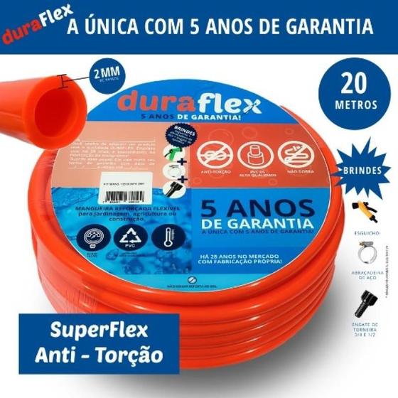 Imagem de Mangueira DuraFlex Laranja 1/2 x 20M - PVC Siliconado