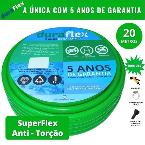 Imagem de Mangueira DuraFlex Verde 1/2 x 2,00 mm - PVC Flexível - 20m