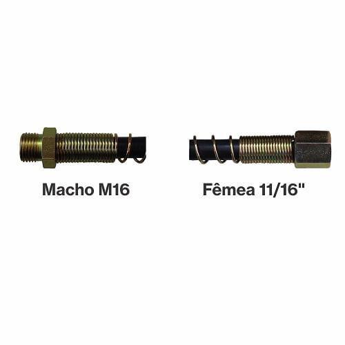 Imagem de Mangueira espiral para freio a ar 5,5m macho m16 x fêmea 11/16 com kit termoretrátil cores - dni 8434