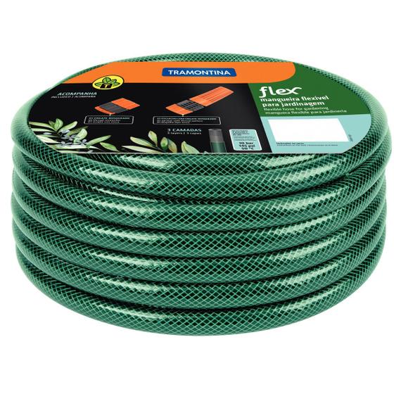 Mangueira Flex em Pvc 20m C/ Engates Verde 79172200 Tramontina Menor preço em Mangueira Flex em Pvc 20m C/ Engates Verde 79172200 Tramontina