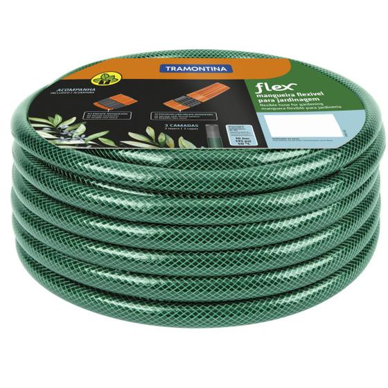 Imagem de Mangueira Flex Em PVC 30M Com Engates Plas Verde 79172300 - Tramontina  