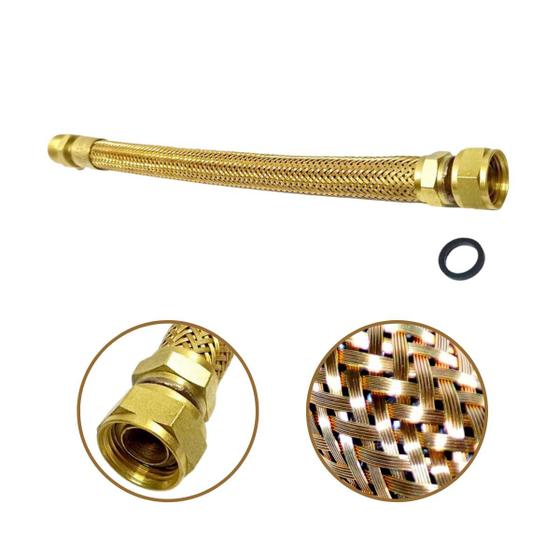 Mangueira flexível de gás 40cm Macho x Fêmea 1/2" Para Instalação de