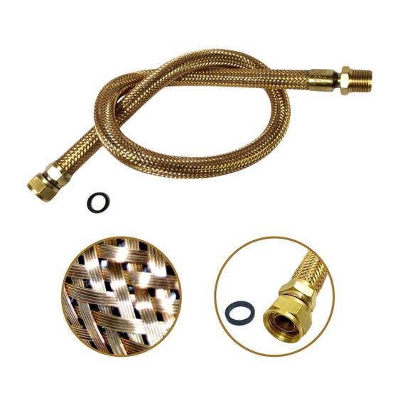 Mangueira flexível de gás 80cm Macho x Fêmea 1/2" Para Instalação de