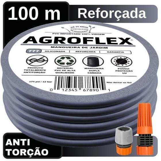 Imagem de Mangueira Jardim Agroflex 100 Metros E Kit Esg.Tramontina