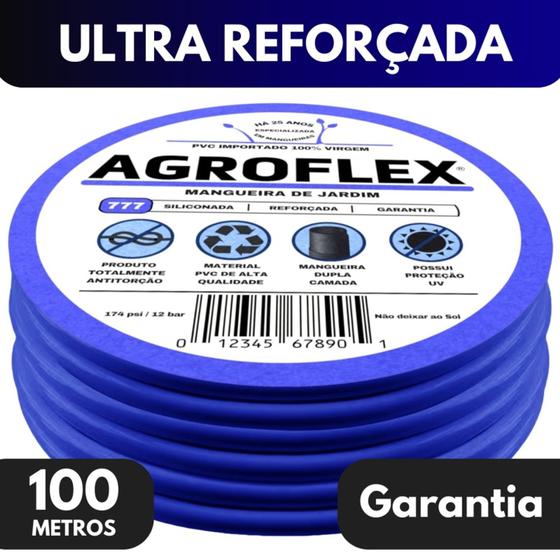 Imagem de Mangueira Jardim AgroFlex 100Metro + Kit Esguicho Tramontina