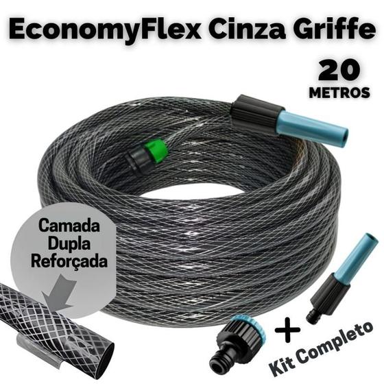 Imagem de Mangueira Jardim Antitorção EconomyFlex Cinza Grife 20 M