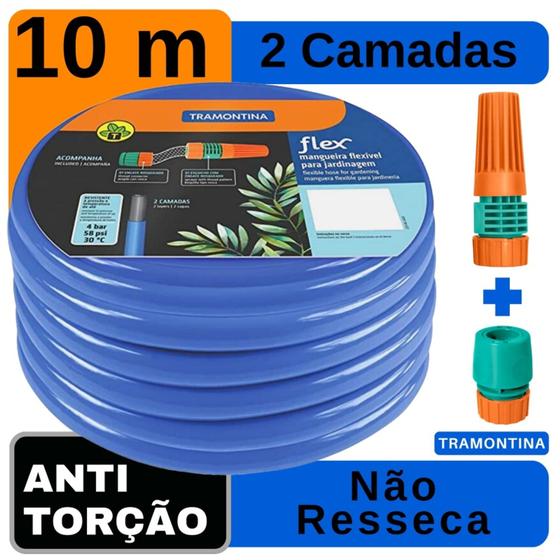 Mangueira Jardim Antitorção TramontinaFlex Siliconada Azul 10 MTS Menor preço em Mangueira Jardim Antitorção TramontinaFlex Siliconada Azul 10 MTS