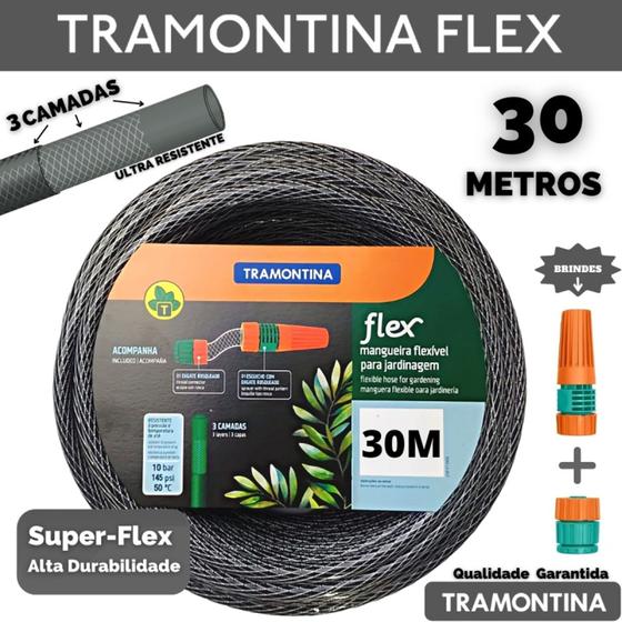 Mangueira Jardim AntiTorção TramontinaFlex Siliconada Preta 30 M Menor preço em Mangueira Jardim AntiTorção TramontinaFlex Siliconada Preta 30 M