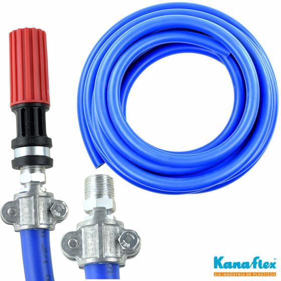 Mangueira Lava Auto 1/2" Lavadora Bomba Pistão Lata Pressão Com Kit 10 mts Menor preço em Mangueira Lava Auto 1/2" Lavadora Bomba Pistão Lata Pressão Com Kit 10 mts