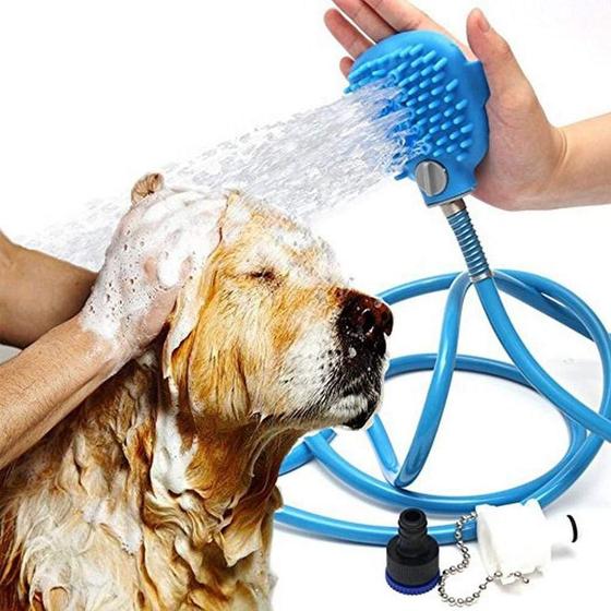 Imagem de Mangueira Luva Cachorro Caes Banho Pet Shop Massageadora
