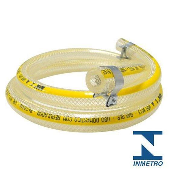 Imagem de Mangueira para Gás de Cozinha Normatizada com 1,20 Metros e 2 Abraçadeiras - Nasha