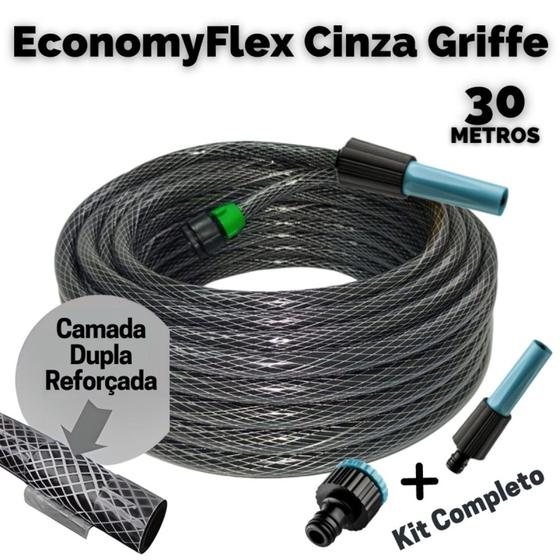 Imagem de Mangueira para jardim Anti-torção EconomyFlex Cinza Griffe 30M Duraflex